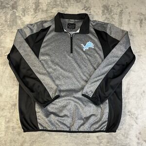 Gill Sports By Carl Banks Detroit Lions Men's Gray Athletic Pullover Large